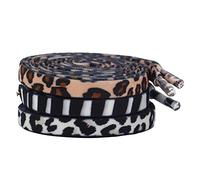 PRETYZOOM 3 pares de cordones para zapatos de animales, leopardo, vaca, cebra, gruesos, gruesos, elásticos, zapatos de cuerda, zapatillas de deporte, botas, cordones de repuesto