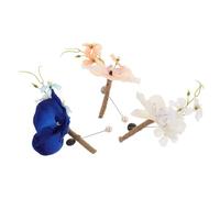 PRETYZOOM 3 Piezas Broche de Ramillete de Flores, Juego de Boutonniere de Orquídea, Flor de Seda y Lino, Diseño Elegante, Cómodo y Versátil, para Novio y Padrinos, Bodas y Banquetes