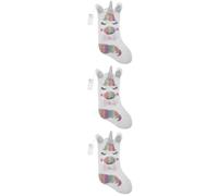 PRETYZOOM 3 Piezas Calcetín De Navidad Unicornio Medias Navideñas con Nombres Guirnalda De Navidad Adornos Decoración Navideña Oro Decoración del Gabinete De Vacaciones Tela No Tejida
