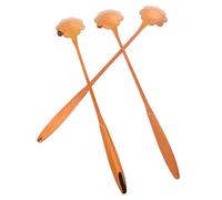 PRETYZOOM 3 Piezas Cucharas de Acero Inoxidable Dorado Mango Largo y Forma de Pétalo, Reutilizables y Anti Óxido, Ideales para Bar y Café