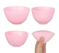 PRETYZOOM 3 piezas Cuencos de Silicona Anti-caída para Mezclar Mascarillas Faciales DIY Tazones Suaves y Fáciles de Limpiar para Cuidado Piel Casa Pequeño Mediano y Grande Color Rosa