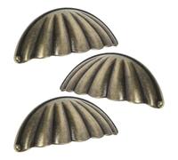 PRETYZOOM 3 Piezas Tiradores Vintage de Aleación de Zinc Semicirculares para Muebles y Cajones, Pomos Elegantes Diseño de Concha, Resistentes al Desgaste, Ideales para Decoración Retro