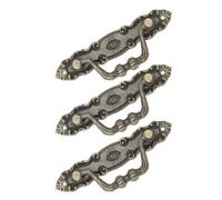PRETYZOOM 3 Tiradores Antiguos para Cajones de Aleación de Zinc Dorados con Forma de Anillo, Manijas Decorativas Vintage Resistentes Tornillos para Muebles