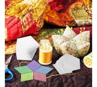 PRETYZOOM 300 Piezas Plantilla de Papel Material Papel Blanco sin Rebabas para Patchwork en Forma de Diamante Versátil para Principiantes y Entusiastas del DIY