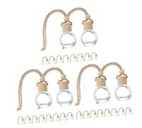 PRETYZOOM 30piezas Difusores De Esencial Para Coche Botellas De Vidrio Vacías Colgantes Decorativas y Prácticas Para Aromatizar El Espacio Interior