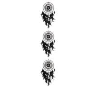 PRETYZOOM 3piezas Atrapa Sueños Negro Hecho Mano Con Flor De Ciruelo Para Decoración De Pared Dormitorio Coche y Hogar