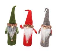 PRETYZOOM 3piezas Funda para Botella De Vino Navideña De Duendes Suecos Tomte Decoración Creativa para Botellas De Vino Decoración De Fiestas