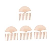 PRETYZOOM 4 Juegos Abanico Plegable De Madera Ventiladores Vintage Wedding Decoration Para Matrimonio Hand Fan Abanicos De Boda Para Invitados Abanico De Boda Khaki 10 Uds * 4