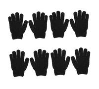 PRETYZOOM 4 pares Guantes Exfoliantes de Baño Negros para Limpieza Profunda de Piel Muerta Masaje Corporal y Eliminación de Células Muertas Diseño Práctico y Fácil de Usar