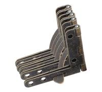 PRETYZOOM 4 Piezas Bisagra de Soporte para Tapa Plegable, Bisagra de Ángulo de 90, 8 Orificios, Hierro, Marrón, 3,5x2,8x0,8cm, para Muebles y Caja de Madera, Oficina