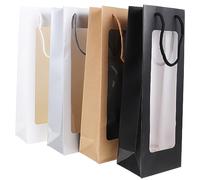 PRETYZOOM 4 Piezas Bolsa para Envasar Vino Bolsas De Obsequio De Papel para Botellas De Vino Ventana Transparente