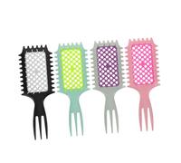 PRETYZOOM 4 Piezas Cepillos para Pelo Rizado Antiestáticos Peine de Rejilla Hueco para Masaje Seco y Mojado Peine de Viaje Portátil para Desenredar y Definir Todo Tipo de Cabello