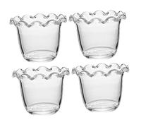 PRETYZOOM 4 Piezas Cuencos de Vidrio para Ensalada con Floral Transparente Boles Multifuncionales para Yogur Postres y Frutas Aptos para Cocina y Restaurante
