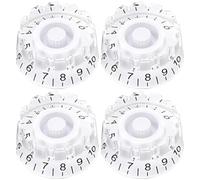 PRETYZOOM 4 Piezas de Perillas de Volumen y Graves para Guitarra Eléctrica, Color Blanco Escala, Material Plástico Anticorrosivo, Accesorio para Guitarras Eléctricas