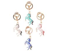 PRETYZOOM 4 Piezas Llavero de Metal con Aleación y Cristales para Bolso o Mochila Colgante Caballo del Zodiaco Chino de Coloridas para Año y Festival de Primavera