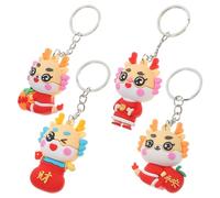 PRETYZOOM 4 Piezas Llaveros Dragón de Silicona para Colgar Bolsa Anillos Decorativos Resistentes Charms Chinos para Mochila y Neceser de Viaje