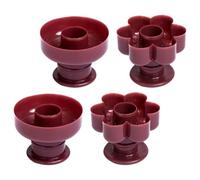 PRETYZOOM 4 Piezas Molde para Formar Donas Redondo Forma de Flor de Plástico Marrón, Fácil de Limpiar y Resistente, Adecuado para Repostería en Casa o Pastelería Profesional
