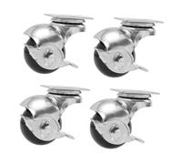 PRETYZOOM 4 piezas Ruedas Giratorias con Freno Ruedas para Muebles de Hierro Galvanizado y PP Carga Pesada y Movimiento Silencioso