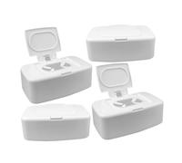 PRETYZOOM 4 Unidades Dispensador de Toallitas Húmedas y Caja de Pañuelos Plástico Base Antideslizante, Diseño Simple, Portátil y Fácil de Limpiar para Sala de Baño
