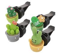 PRETYZOOM 4Piezas Clips de Ventilación de Cactus Difusor de Aromas Decoración del Automóvil Pack de Unidades Material de Duradero y Práctico