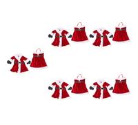 PRETYZOOM 5 Juegos Decoración De Botellas De Vino Tapones De Vino para Botellas De Etiquetas De De Chaquetas De Botella De Cajas De Paño Rojo 2 Piezas * 5