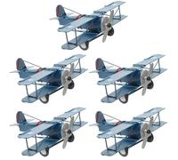 PRETYZOOM 5 Piezas Adorno De Modelo De Avión Juguetes De Avión Aviones De Juguete Antiguos Modelo De Avión Antiguo Decoraciones De Aviones Juguetes Retros Aviones Antiguos Planchar Blue