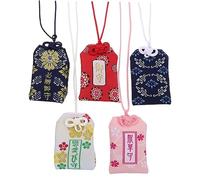 PRETYZOOM 5 Piezas Bolsa de la Suerte Lucky Charms Amuleto bocadillos japoneses Adornos japoneses de Feng Shui Japón Bolsa de la Fortuna de Estilo japonés Bolsa de bendición Japonesa Brocado
