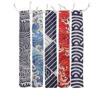 PRETYZOOM 5 piezas bolsa para vajillas contenedor para palillos funda para palillos japoneses bolsa con cordón portaherramientas para cubiertos de fiesta portátil de algodón