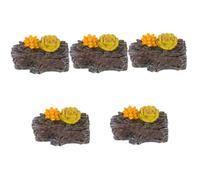 PRETYZOOM 5 Piezas Caja de Llaves de Piedra pequeño Repuesto portátil afuera Roca Llavero Exterior tocón de árboles Artificiales ocultador de Llaves para jardín Llave de jardín Segura Resina