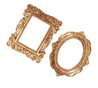 PRETYZOOM 5 Piezas Vintage Barroco Oval Foto Marco Mesa Antigua Resina Decoración Oro Ornamentado Texturizado-Estilo Europeo Foto Marcos de Escritorio