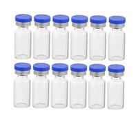 PRETYZOOM 50 Frascos de Vidrio Pequeños para Almacenamiento de Polvo y Líquidos con Tapa de Silicona Hermética y Resistente a Fugas para Industria Farmacéutica y Química