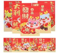 PRETYZOOM 50piezas Rojo de Dibujos Animados para Dinero Dragón Tradicional Bolsa de Dinero Roja Suerte para Año