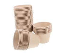 PRETYZOOM 50piezas Tazón De Papel Para Taza De De Pulpa De Unidades Para Fiestas y Postres De Yogur Desechables Sostenibles y Prácticas Para Helados