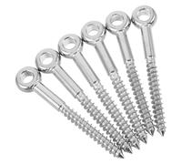 PRETYZOOM 6 Cáncamos Autorroscantes de Acero Inoxidable M6 X 60 Mm para Madera, Tornillos de Ojo de Alta Resistencia, Pernos Roscados para Colgar Hamacas, Plantas y Decoración