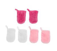 PRETYZOOM 6 piezas Guantes Exfoliantes Faciales para Limpieza y Desmaquillado Suaves Reutilizables y Aptos para Viaje Colores Rosa