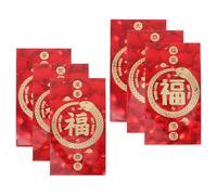 PRETYZOOM 6 Piezas Sobres Rojos Brillantes Estilo Cubo de Agua para Año Chino Paquetes para Dinero Bodas y Festivales de Diseño Único y Duradero
