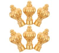 PRETYZOOM 6 Piezas Tapón Decorativo de Plástico Dorado para Barra de Cortina Redonda Diseño Vintage y Protección Duradera Adecuado para Instalación de Cortinas en Dormitorio