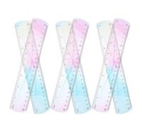 PRETYZOOM 6piezas Regla Flexible de Plástico de Gradiente de Color para Herramientas de Medición de Matemáticas Escuela Hogar y Oficina