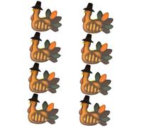 PRETYZOOM 8 Piezas Adorno de Pavo Etiqueta Fiesta Pegatina decoración de Mesa Dorada día Home Decor decoração casa Decoración de Acción de Gracias Accesorios prácticos para Fotos de Madera