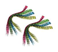 PRETYZOOM 8 Piezas Clip-in Hair Extensions para Niñas Sin Daño Ultracómodas Cabello y Liso con Estampado de Rayas y Leopardo Accesorios para Fiesta y Festival