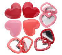 PRETYZOOM 8 piezas Estuche de Maquillaje Rellenable con Espejo Caja Compacta Forma de Corazón para Sombras y Labiales de Colores Rosa y Coral Organizador Ligero para Mujer y Viaje