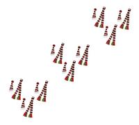 PRETYZOOM 9 Juegos Juego de Botellas de Vino Tapa de Botella de Navidad Mini Gorros Rojos de Santa Bufandas navideñas Gorros navideños Botella de Vino adornar Mini Bufanda de Navidad