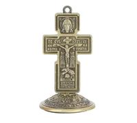 PRETYZOOM Adorno Cruz Decorativa De Aleación Con Base Para Decoración Religiosa En Hogar Y Oficina Cruz Católica Detallada 3.54X1.96 Pulgadas