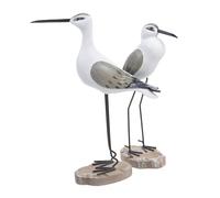 PRETYZOOM Adorno de Gaviotas de Madera 2 Piezas, Escultura Realista Estilo Mediterráneo, Decoración Náutica para Mesa y Hogar, Figura Decorativa para Sala y Comedor, Obsequio Navideño