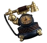 PRETYZOOM Adorno De Teléfono Retro Modelo Reloj De Mesa Dorado, Resina, Decoración Vintage Para Hogar y Oficina, Obsequio Creativo Para Escritorio y Estantes, Artesanía De Diseño Elegante