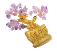 PRETYZOOM Adornos de Cristal para Árbol Morado Bonsái de Amatista Natural Cristal Decoración para Escritorio Oficina Riqueza y Buena Suerte