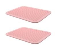 PRETYZOOM Alfombrilla Térmica para Rizador y Plancha de Silicona Resistente al Calor, Set 2 Piezas Rosa, Soporte Portátil para Herramientas de Peinado y Viaje, Esterilla Protectora