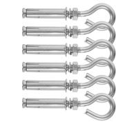 PRETYZOOM Anclajes de Perno de Ojo M8 de Acero Inoxidable 304, 6 Piezas, Ganchos de Expansión para Hormigón y Ladrillo, Anclajes Resistentes para Paredes y Techos en Montaje