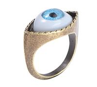 PRETYZOOM Anillo De Aleación Con Diseño De Ojo Exagerado Anillo Para Dedo Estilo Punk Vintage Joyería Para Dedo Anillos De Acero Inoxidable Azules Para Hombres.