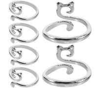 PRETYZOOM Anillos Trenzados de Aleación para Tejer y Crochet, Protege Dedos y Mantiene Tensión del Hilo, Paquete de 6 Piezas para Labores Creativas y Delicadas